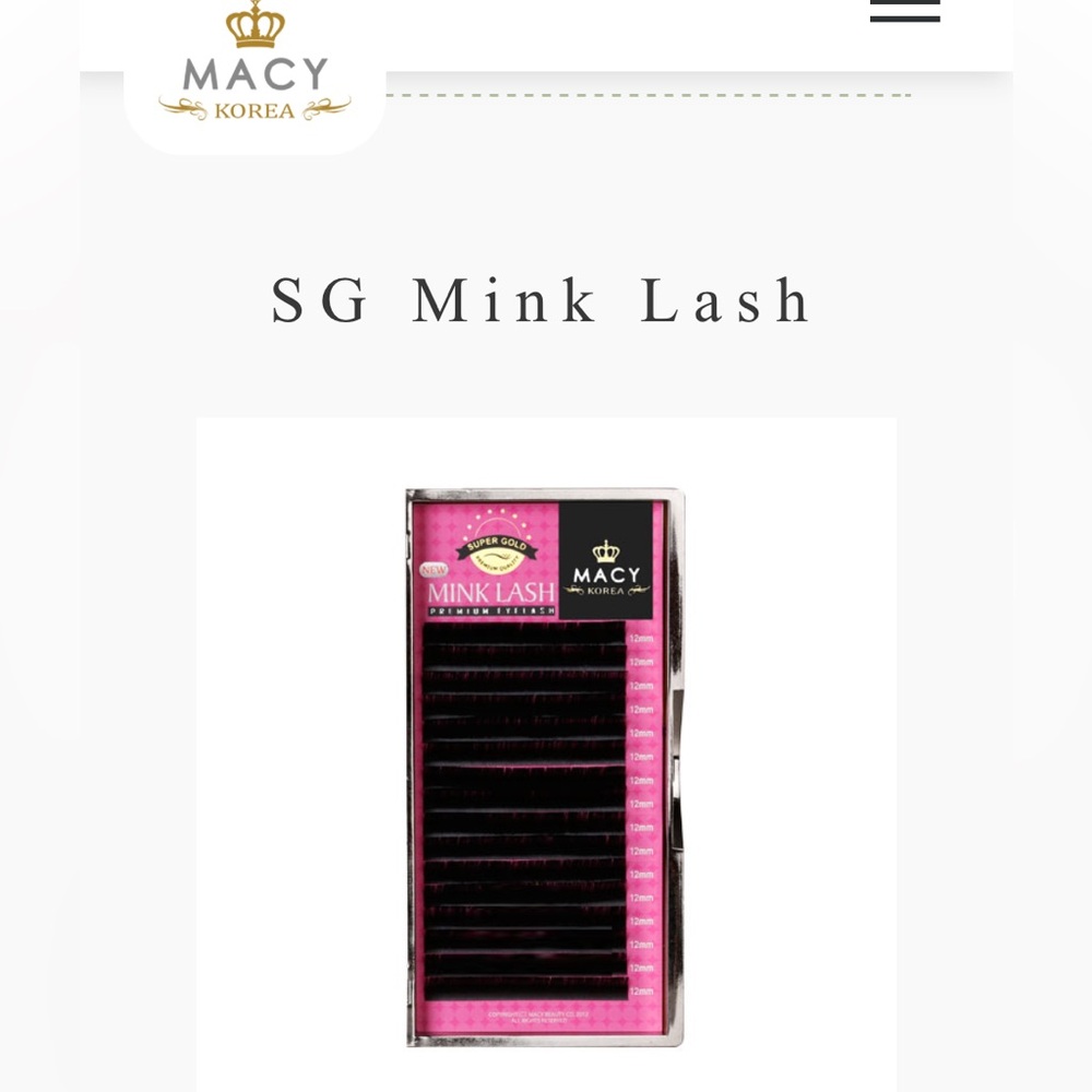 Macy Korea Eyelash Extensions Mink Lashes (Set of 2) B/ 0.7 x14 mm